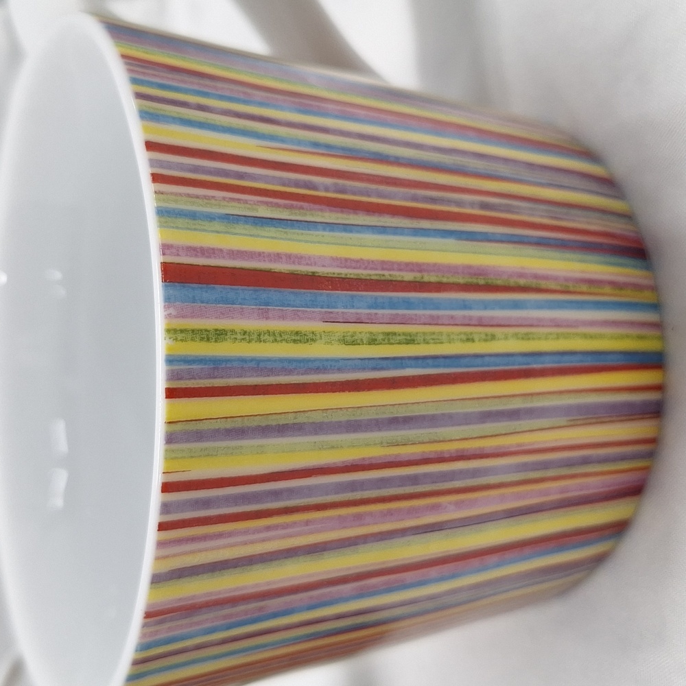 #ABP Starbucks 13fl oz  2008 multi colour rainbow vertical stripes set of 2 - Picture 7 of 9